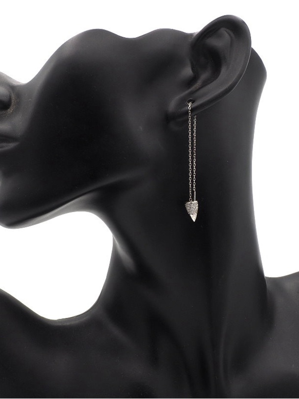 Silver 925 Crystals embroidered Arrow Threader Drop Earrings - Women Jewelry